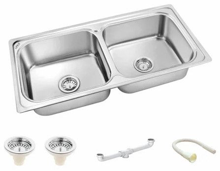 36x18 Inch SS Double Bowl Kitchen Sink