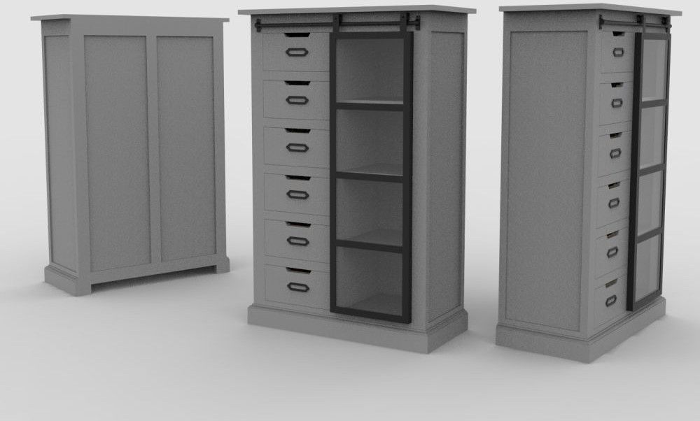 Modern Wooden Linen Tower Cabinet