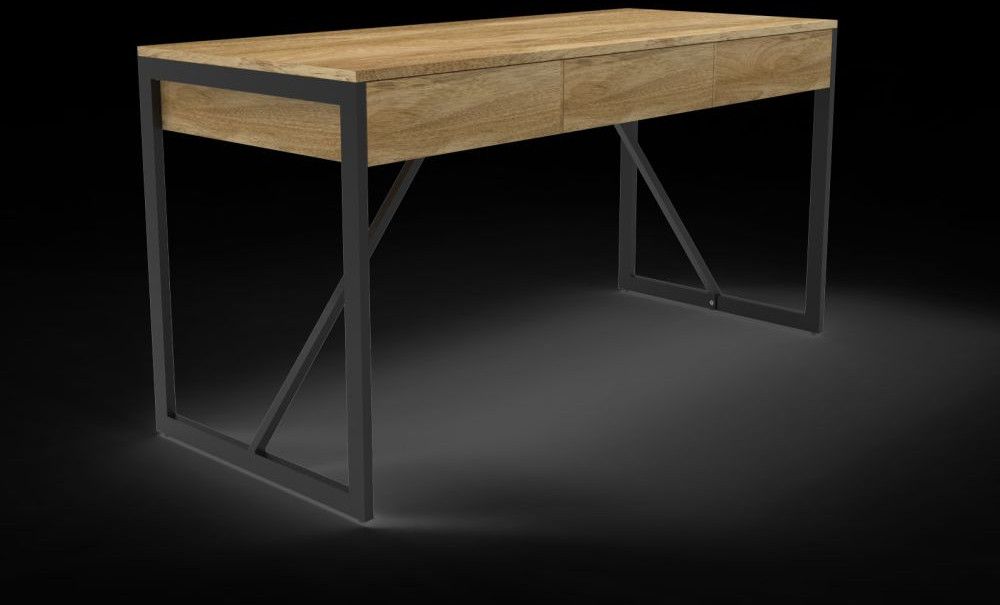 Rectangular Wooden Metal Frame Side Table