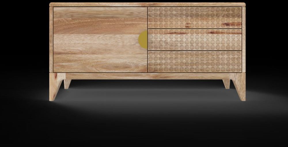 Solid Wooden 3 Drawer TV Cabinet