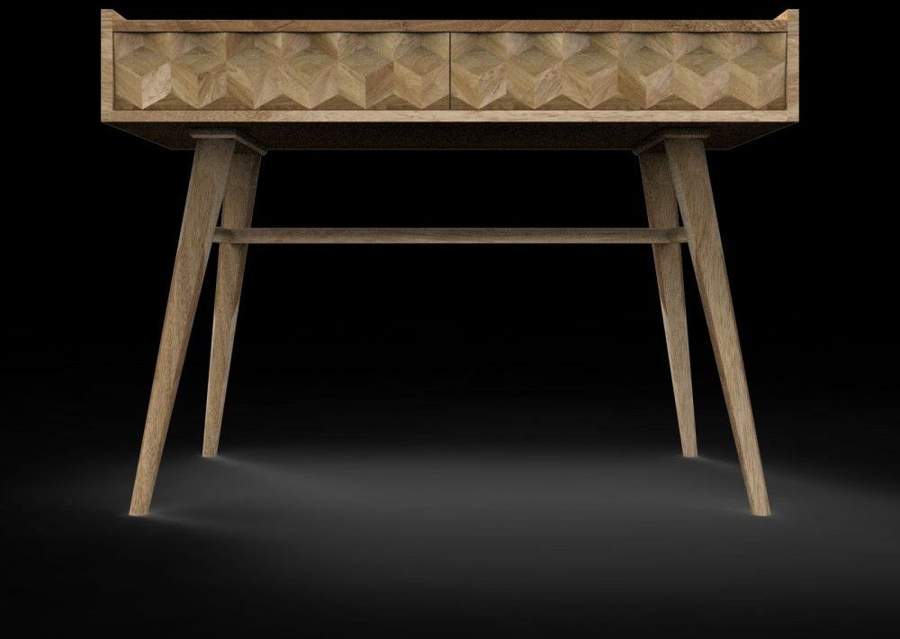 Wooden Diamond Carved Console Table