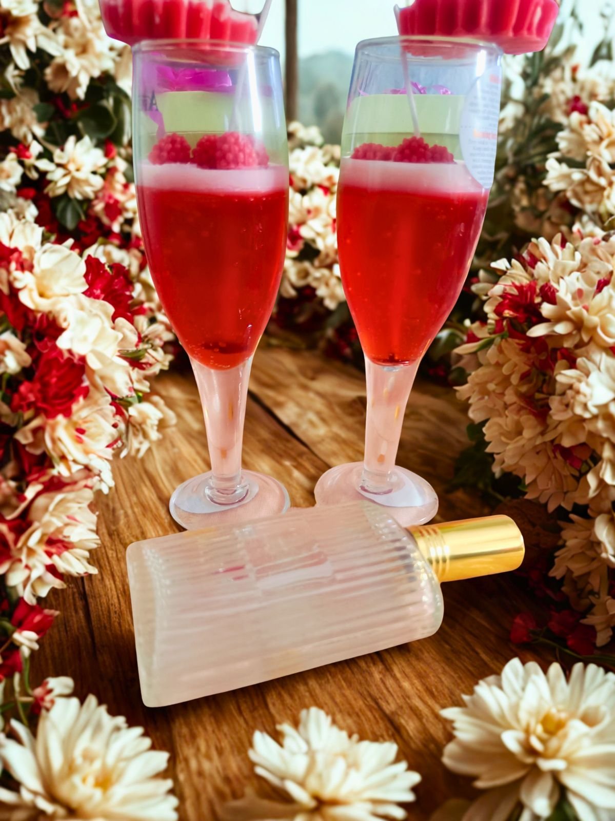 Christmas Gift Hamper Set with Luxury Glass Candles, Festive Floral Box, Holiday Celebration Pack