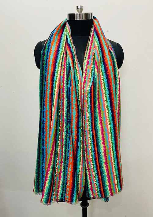 Cotton Silk Digital Printed Abstract Scarves