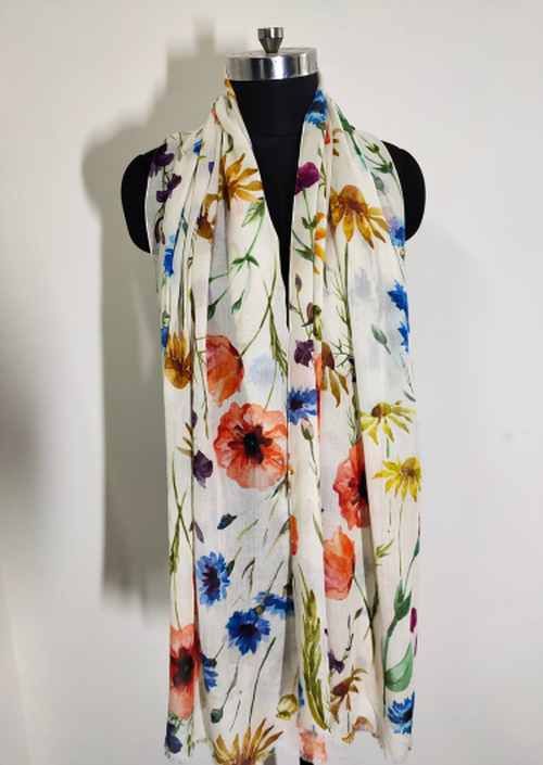 Linen Cotton Digital Printed Modern Style Scarves