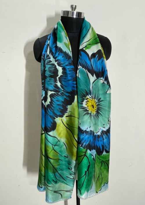 Silk Habutai Hand Printed Stole