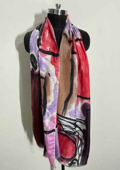 Silk Hand Printed Premium Fabric Stole