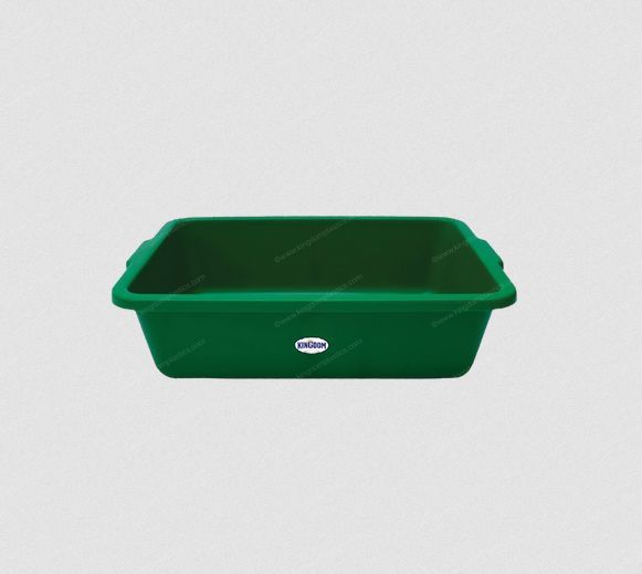 Rectangular Green Plastic Storage Basket