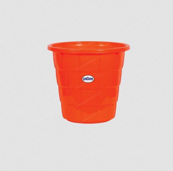 Round Orange Plastic Dustbin