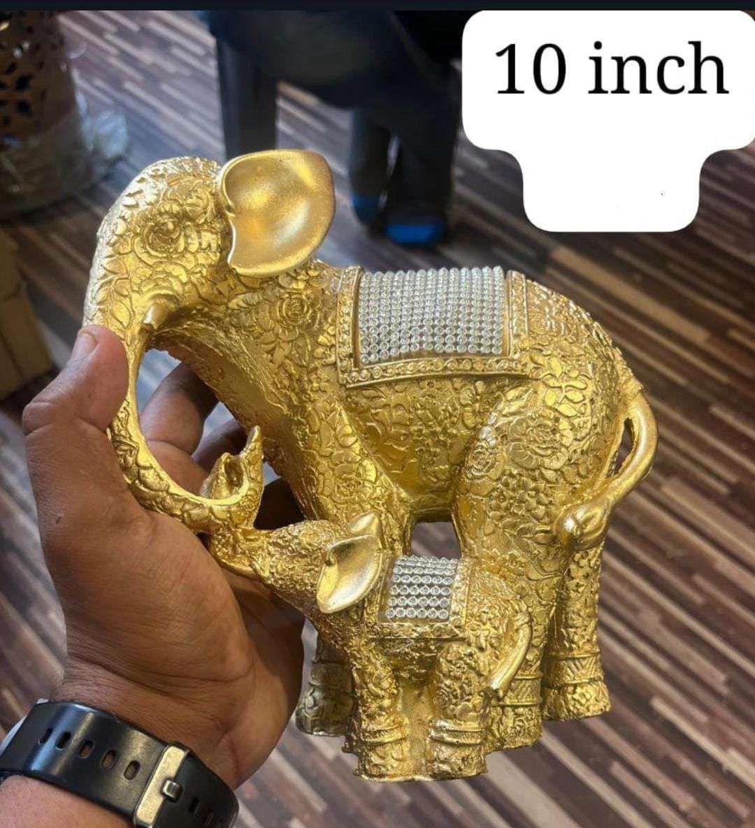 10 Inch Golden Elephant Statue