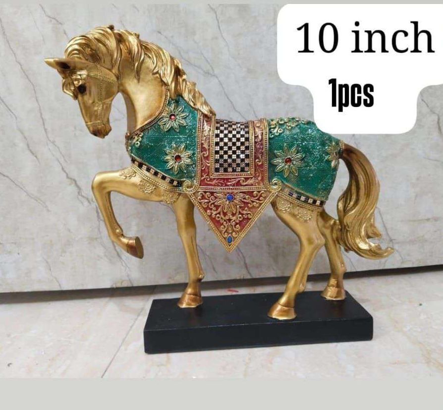 10 Inch Golden Horse Statue