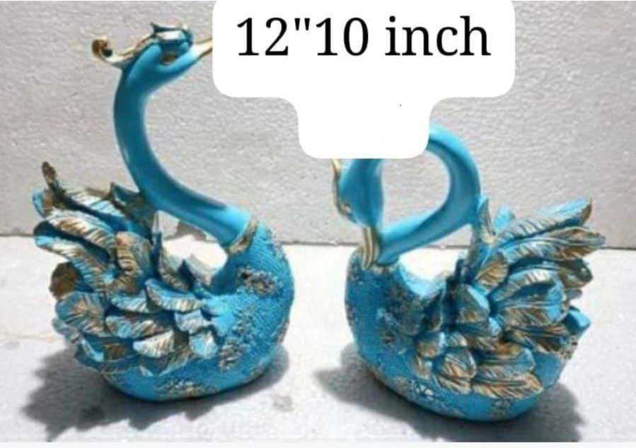 12 Inch Blue Swan Statue
