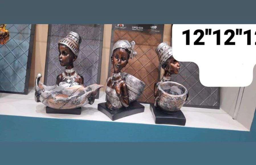 12 Inch Polyresin African Lady Sculpture