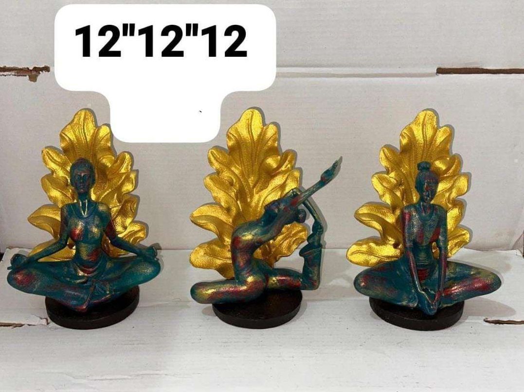 12 Inch Yoga Lady Decorative Statue