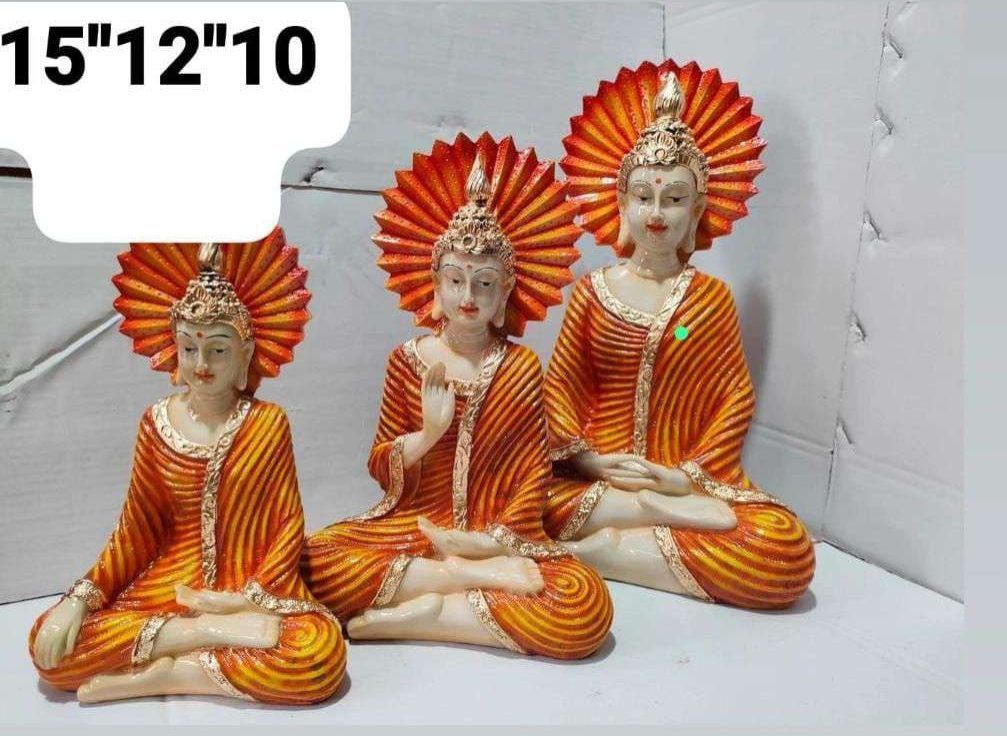 3 Meditative Gautam Buddha Statue Set