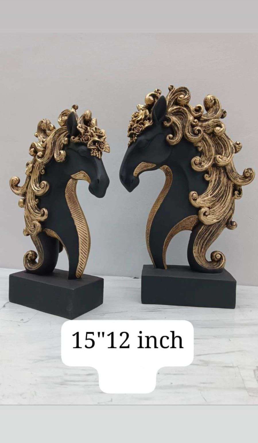 Golden Hair Black Horse Statue