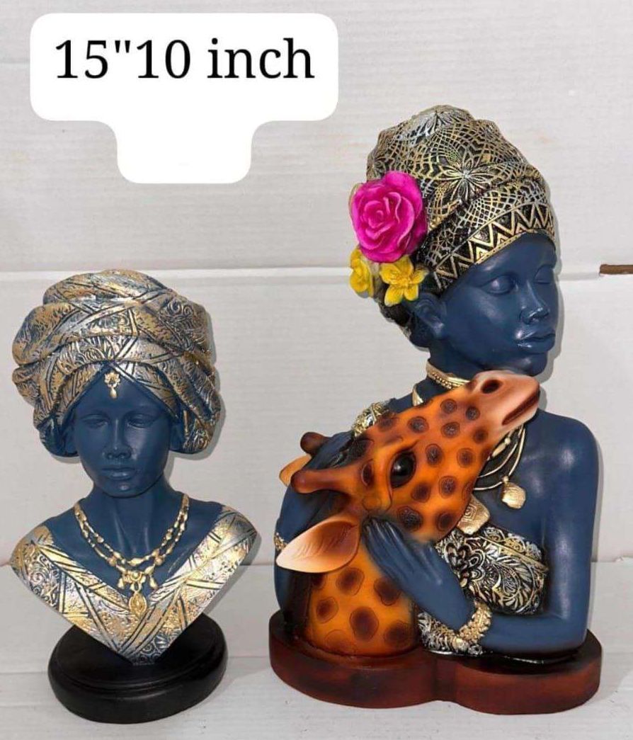 Polyresin African Couple Statue