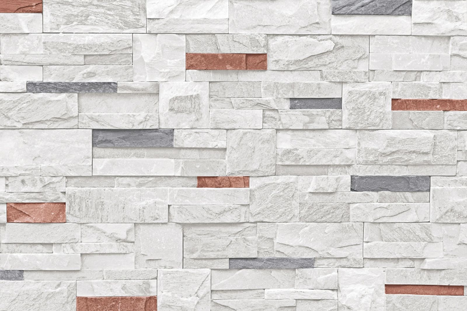 200x300mm Grey Stacked Stone Pattern Ceramic Wall Tile