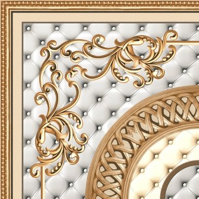 333×333mm Luxury Golden Baroque Tufted Ceramic Wall Tile