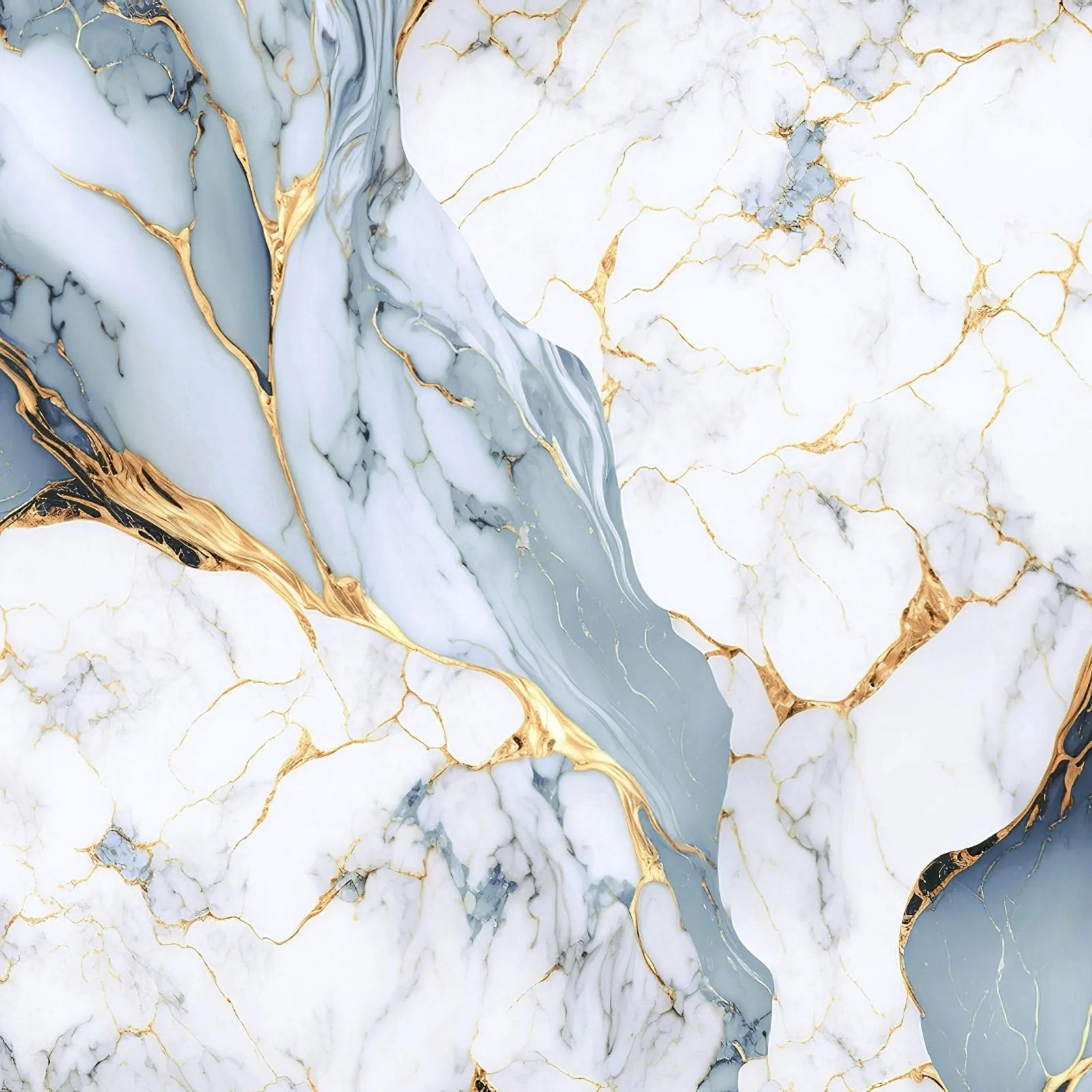 400×400mm Blue Agate Intersection Golden Web Ceramic Tile