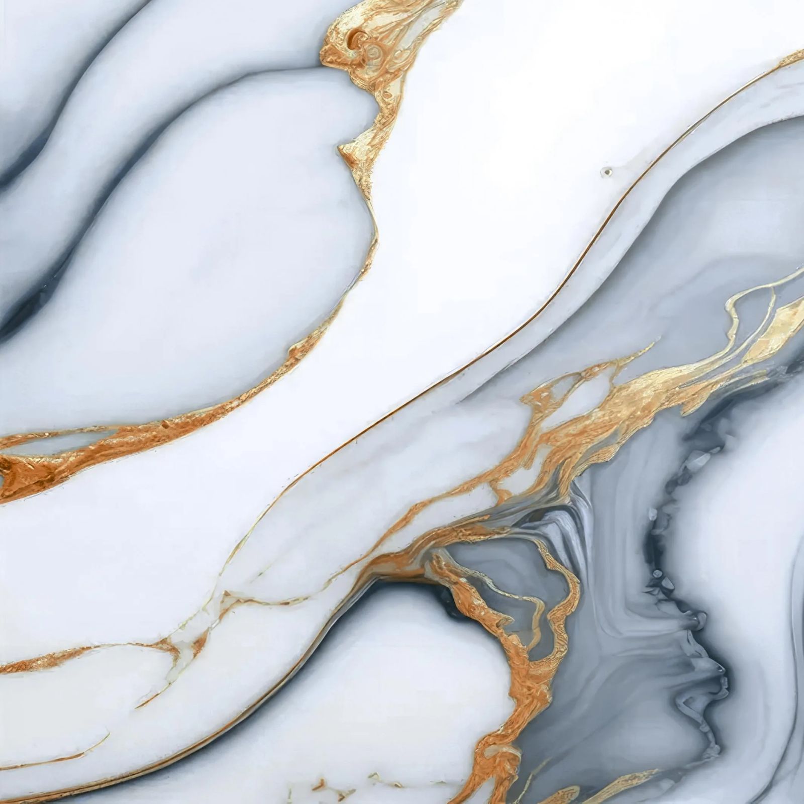 400×400mm Blue Glacier Golden Shoreline Ceramic Tile