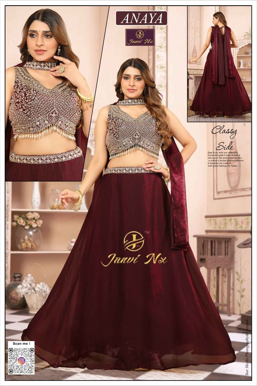 Exclusive Velvet Mirror Work Lehenga Choli