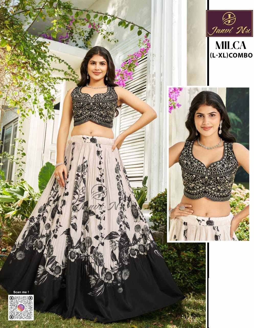 Floral Cotton Embroidered Wedding Lehenga