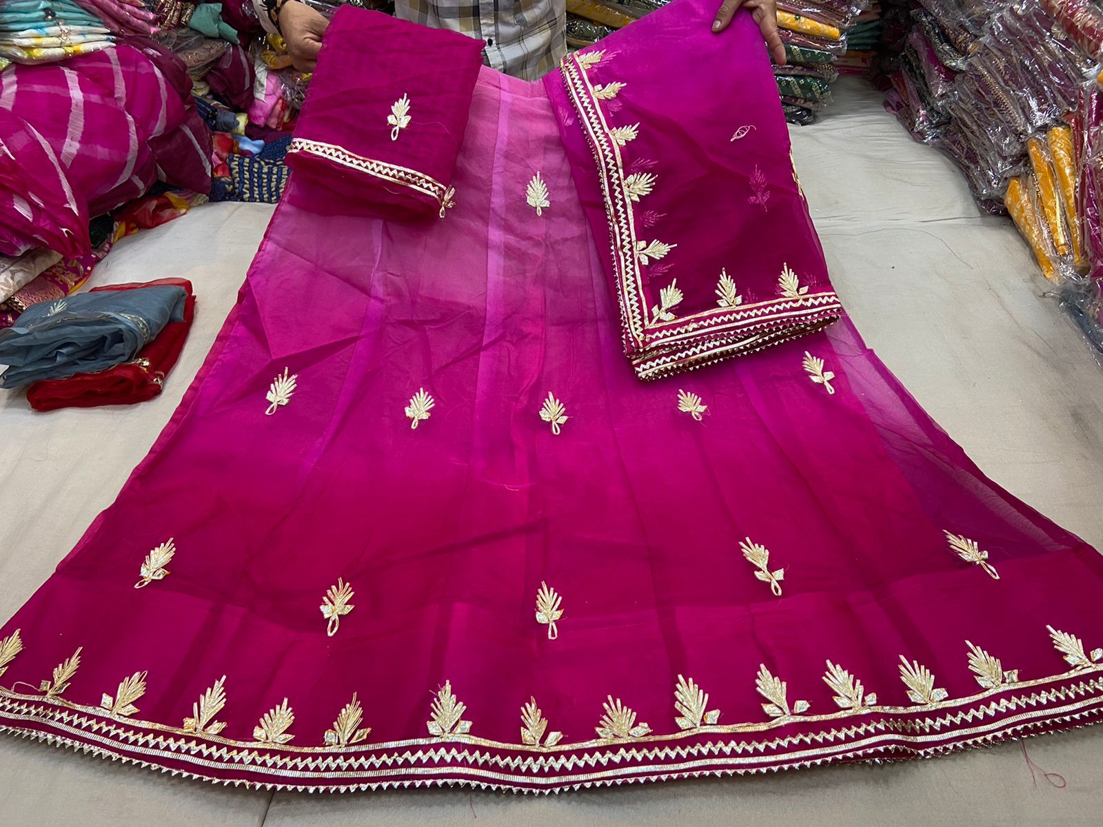 Rani Pink Design Semi Stitched Lehenga Choli
