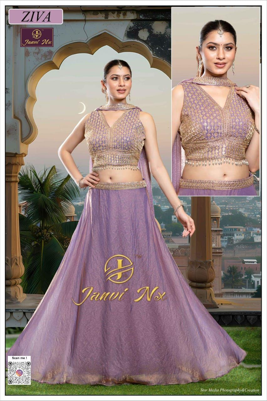 Traditional Velvet Embroidered Festive Lehenga