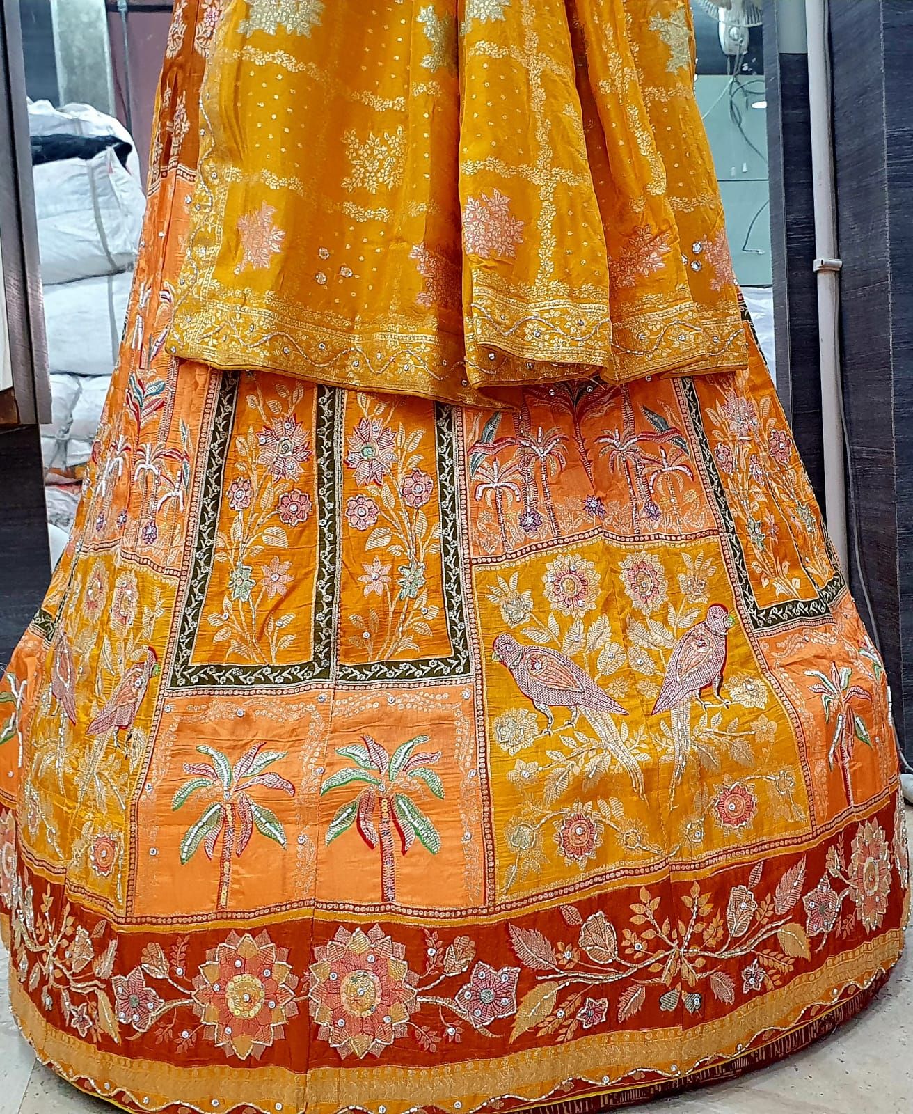 Zari Work Dola Silk Bridal Lehenga Choli