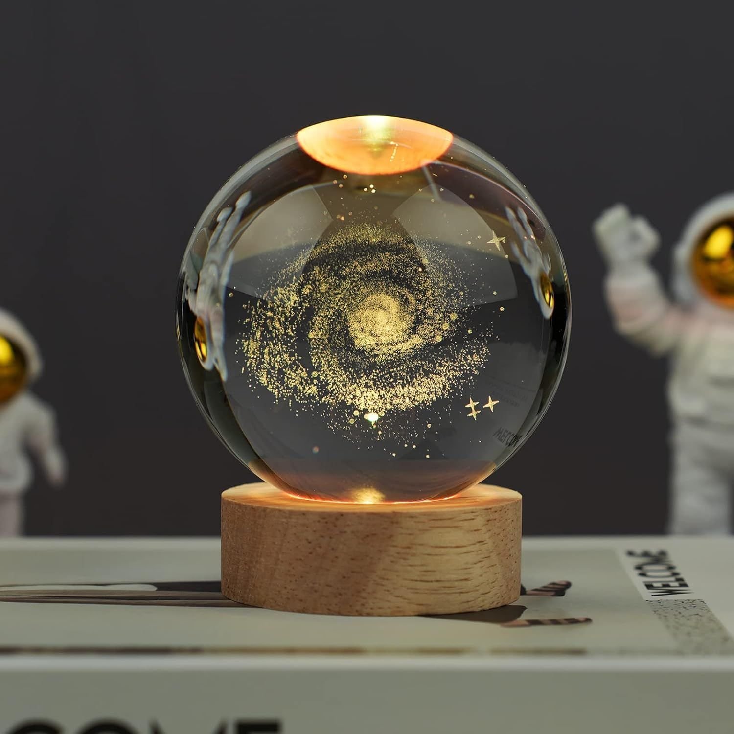 3D Galaxy Crystal Ball Night Light
