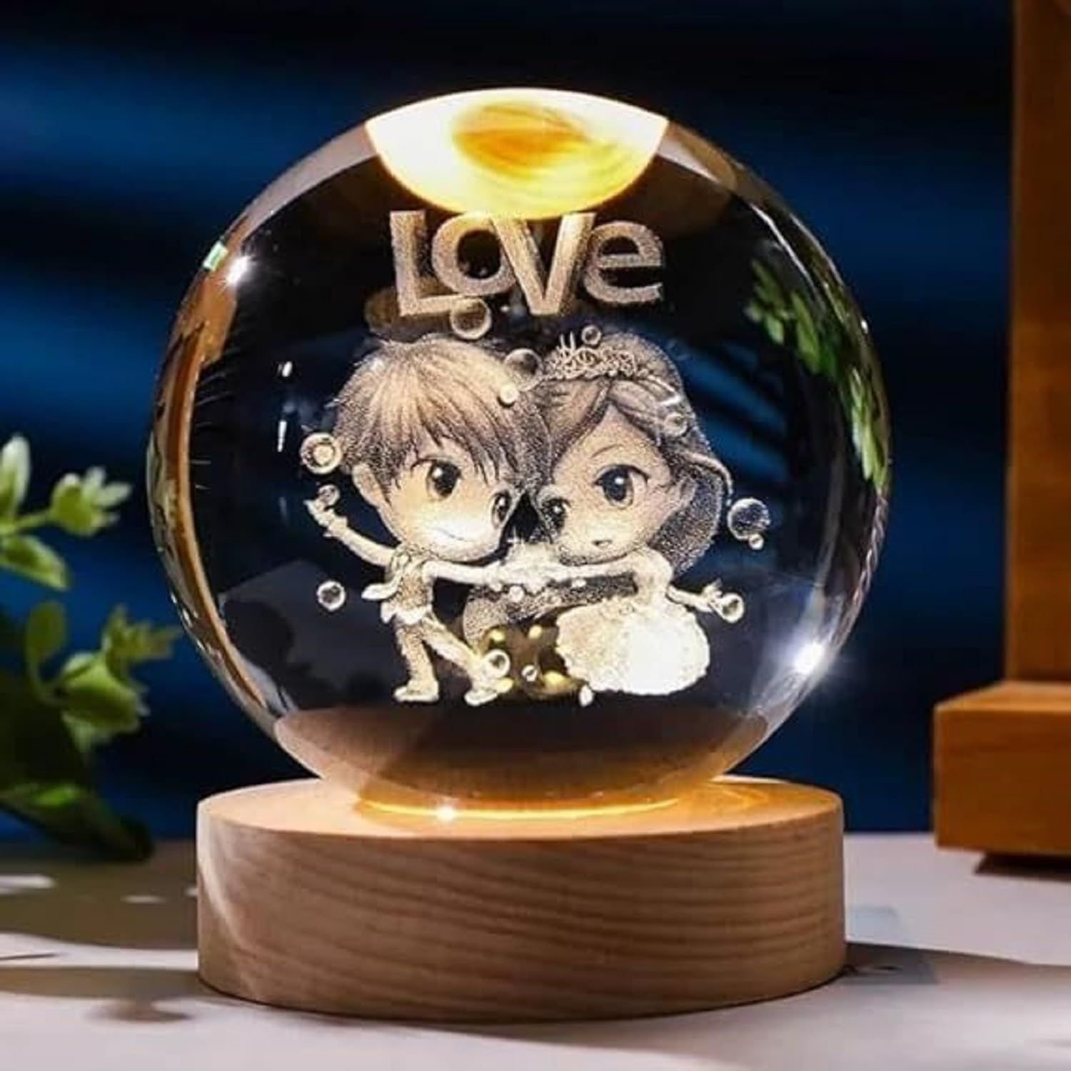 3D Love Crystal Ball Night Light