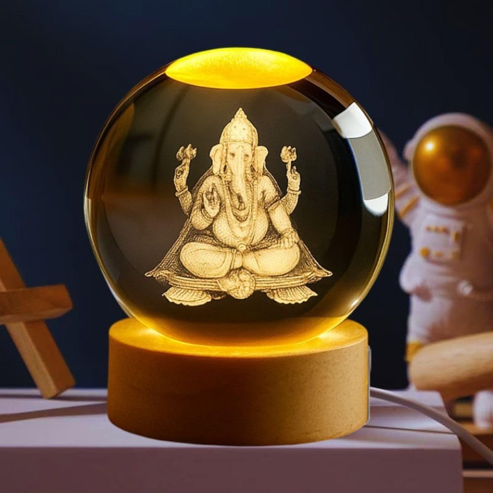 Crystal Ganesh Ji Ball Night Light