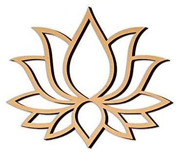 Acrylic Golden Lotus Cutout Art