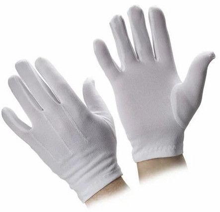 White Nylon Knitted Gloves
