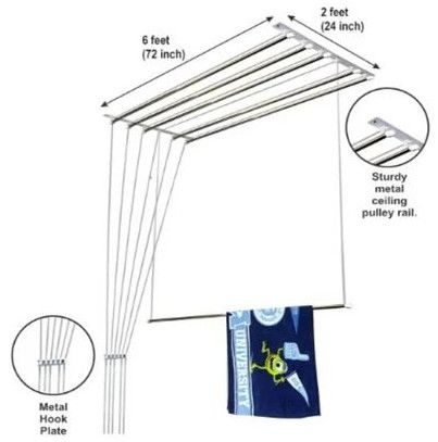 4 Feet Stainless Steel Ceiling Cloth Drying Stand