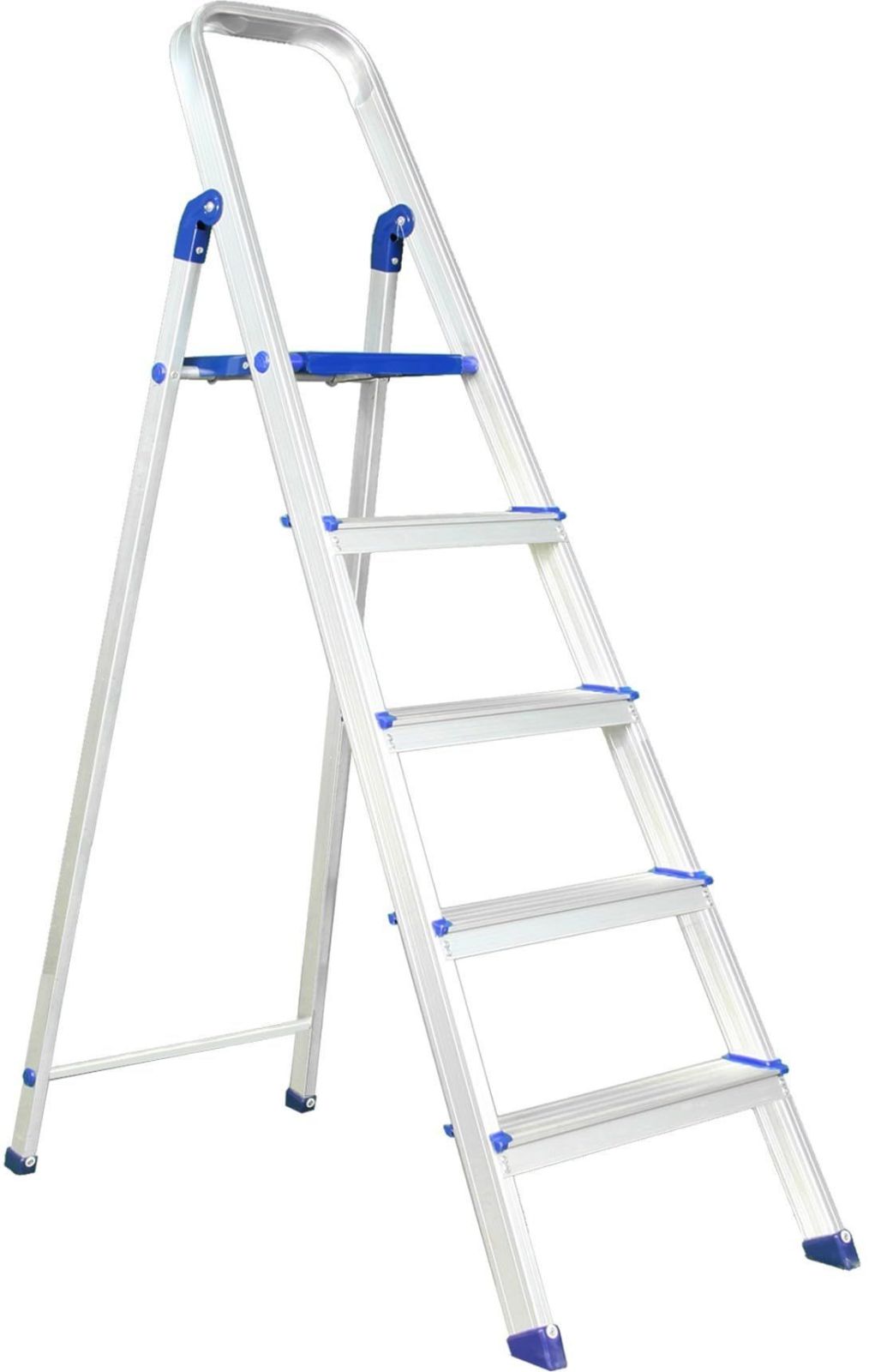 5 Step Powder Coated Silver Aluminum Ladder