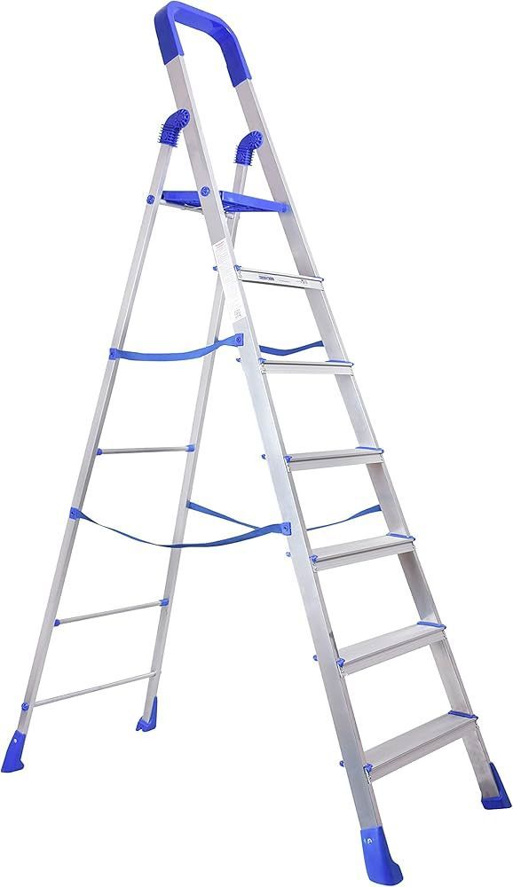 7 Step Powder Coated Silver Aluminum Ladder