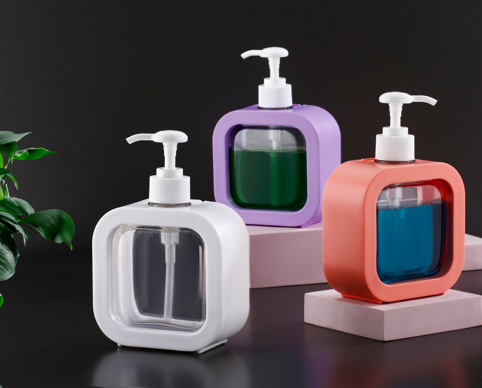 Glass Liquid Soap Dispenser Set