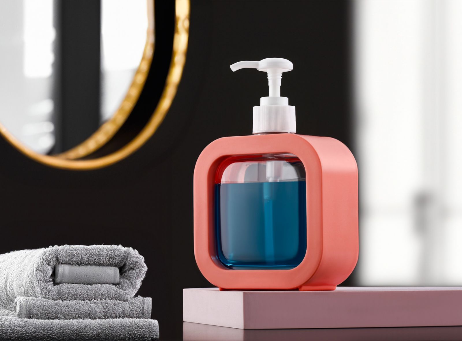 Pink Liquid Soap Dispenser