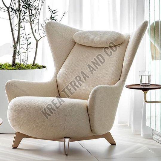 Cream Wingback Plush Lounge Armchair