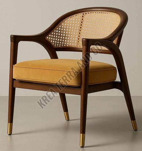 Wood Cane Chair With Armrest