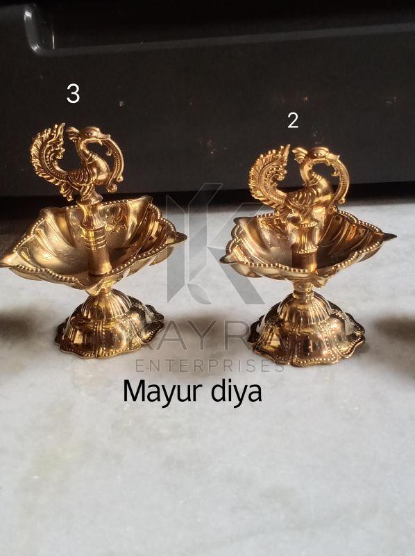 Brass Peacock Diya Set OF 2 Pcs