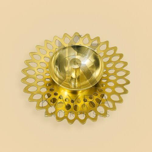 Brass Round Lace Cutwork Diya Stand
