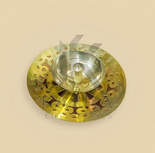 Decorative Brass Round Cutwork Diya Stand