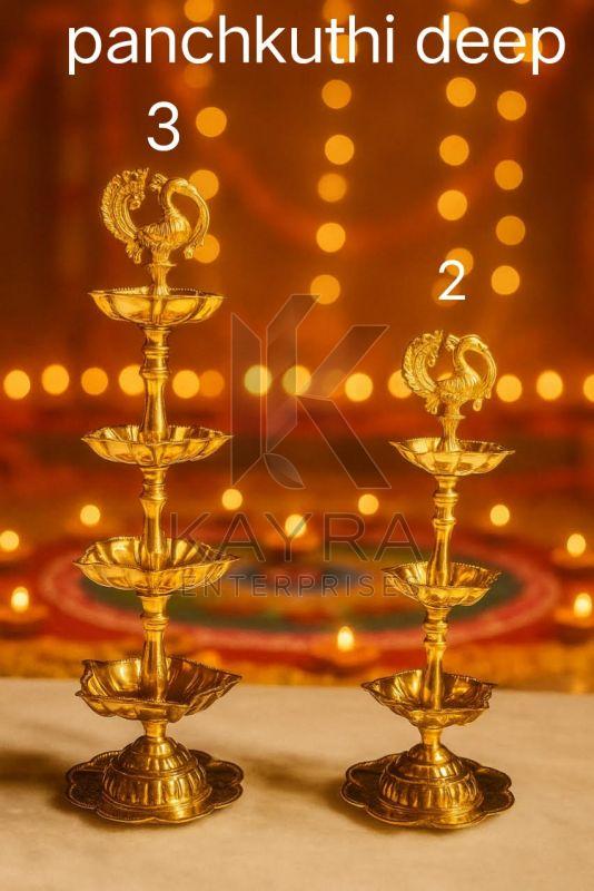 Fancy Brass Panchkuthi Kuthuvilaku Diya Set OF 2 Pcs