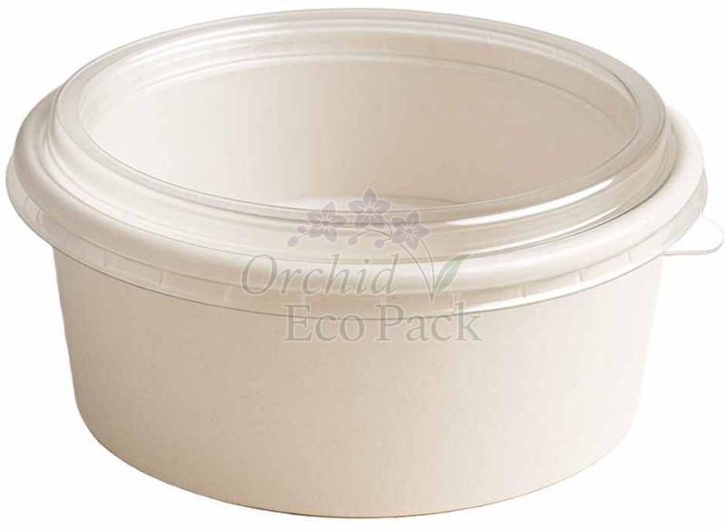 500ml White Round Paper Salad Bowl