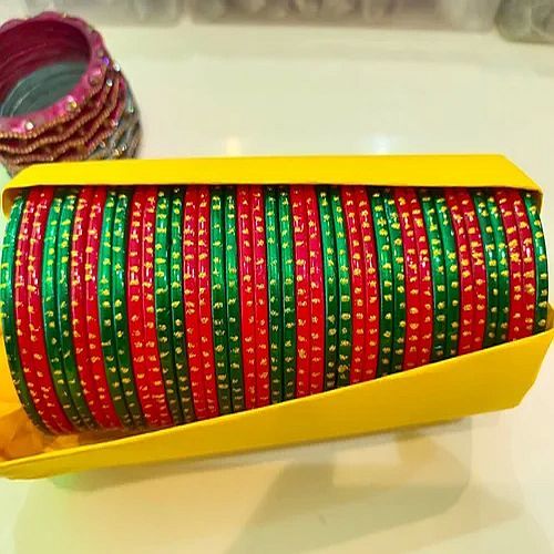Red and Green Lac Bangle Set