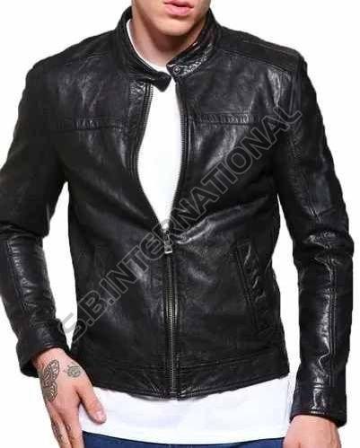 Black Genuine Leather Biker Jacket