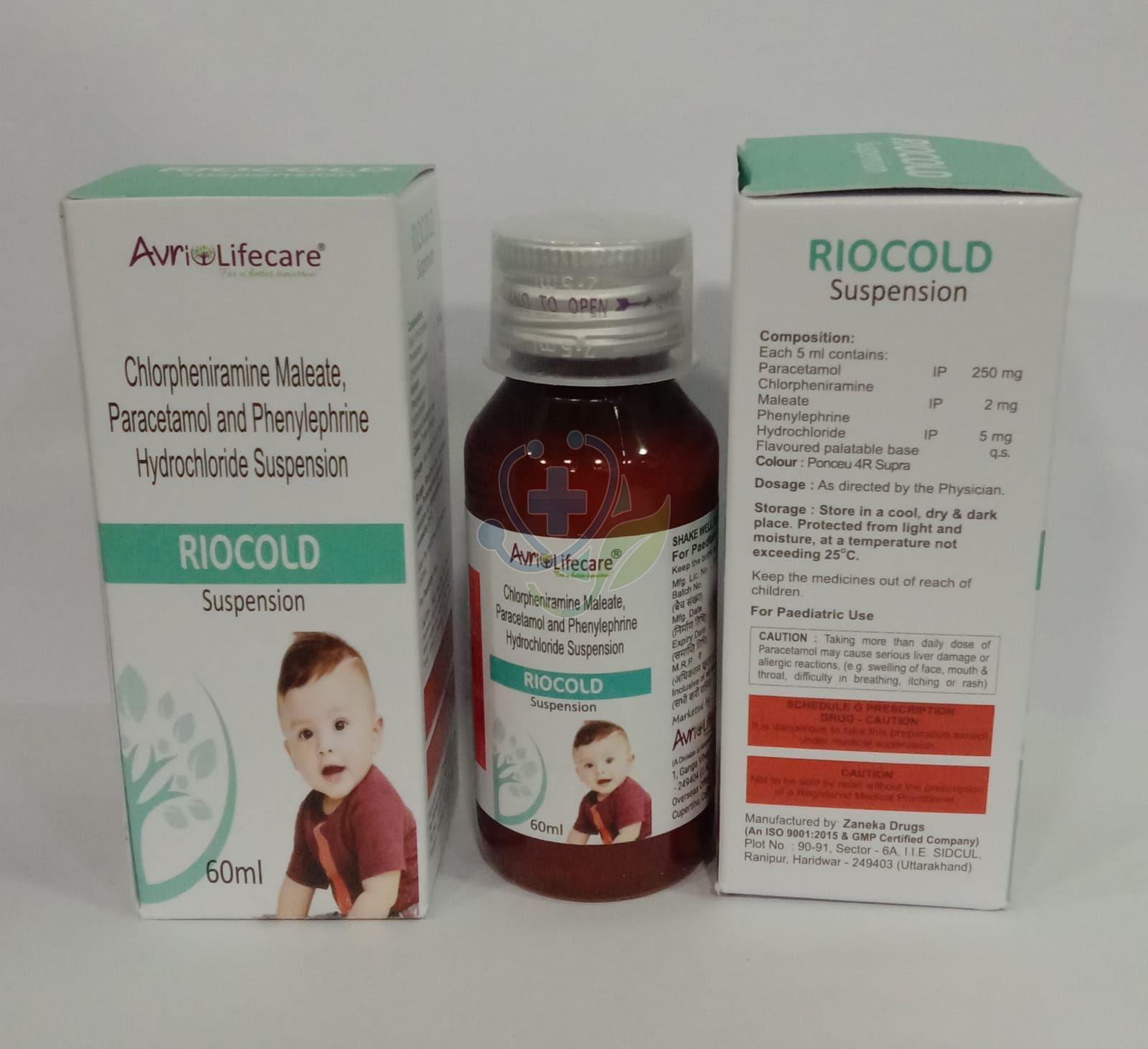 Riocold Chlorpheniramine Maleate Paracetamol Phenylephrine Hydrochloride Syrup