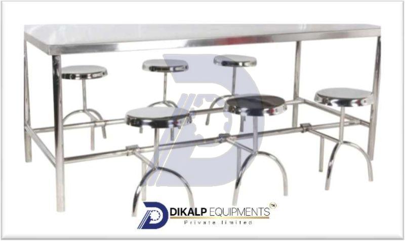 Stainless Steel Canteen Dining Table and Chair Set